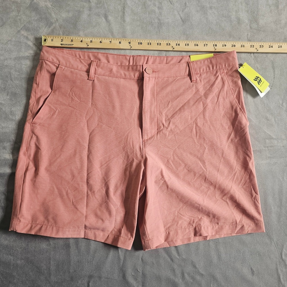 All in Motion Mens Golf Shorts 40 Salmon Pink 7 Inseam Unlined Athletic Casual